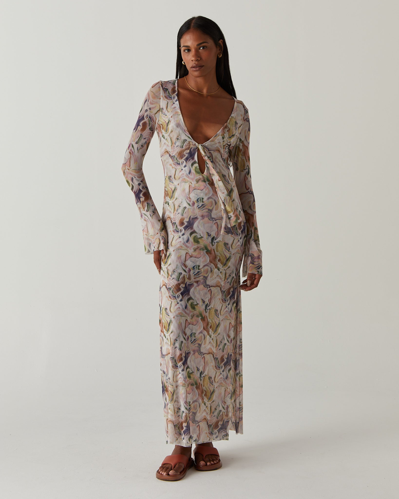 Lina watercolor tulle dress