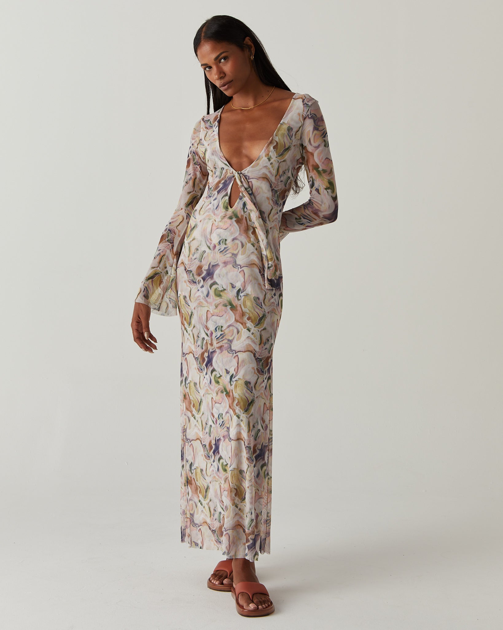 Lina watercolor tulle dress