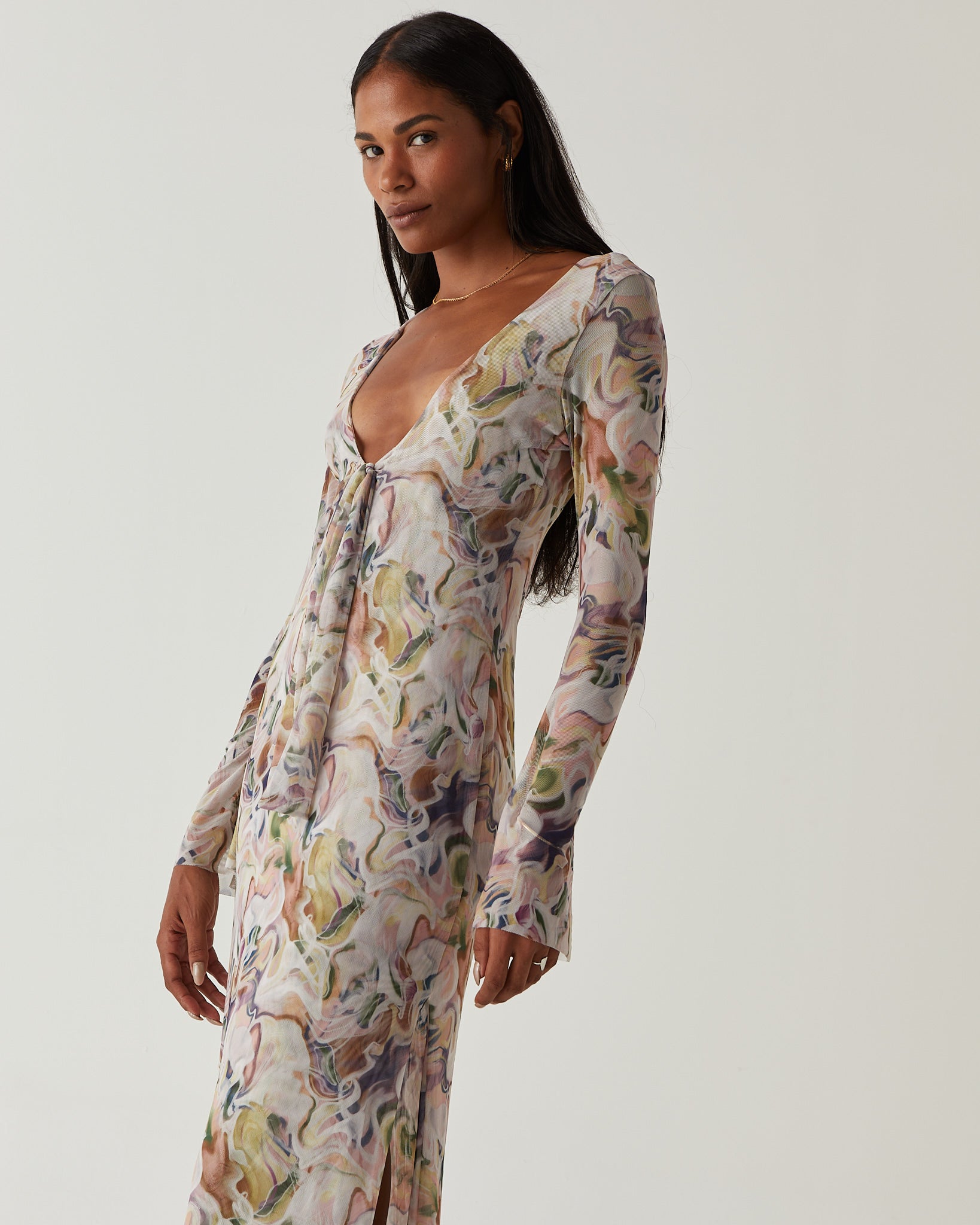 Lina watercolor tulle dress