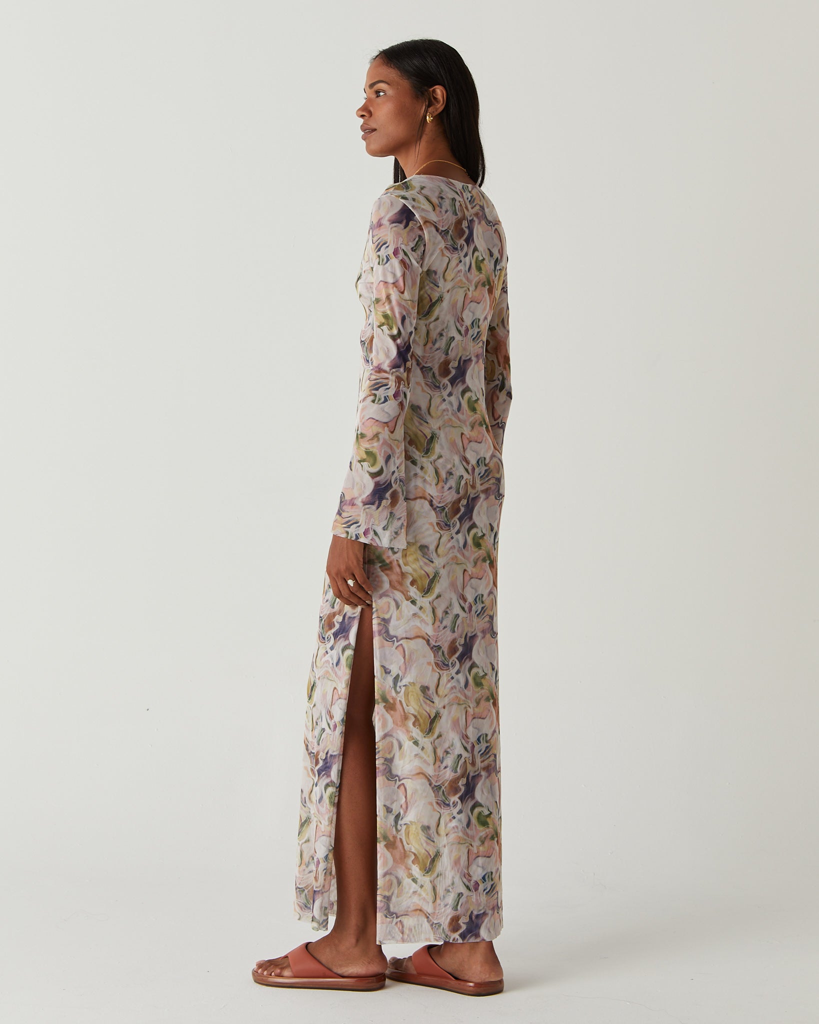 Lina watercolor tulle dress