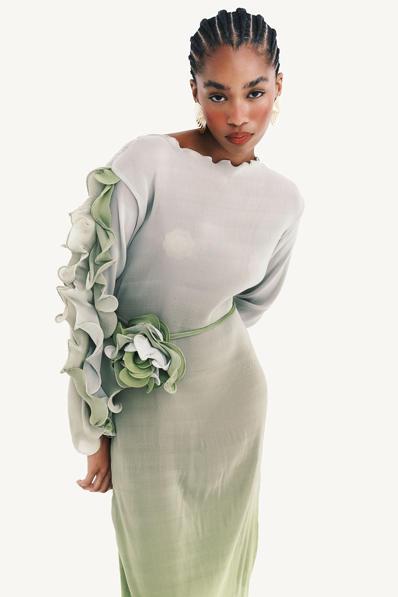 Sienna Pistachio Pleated Dress