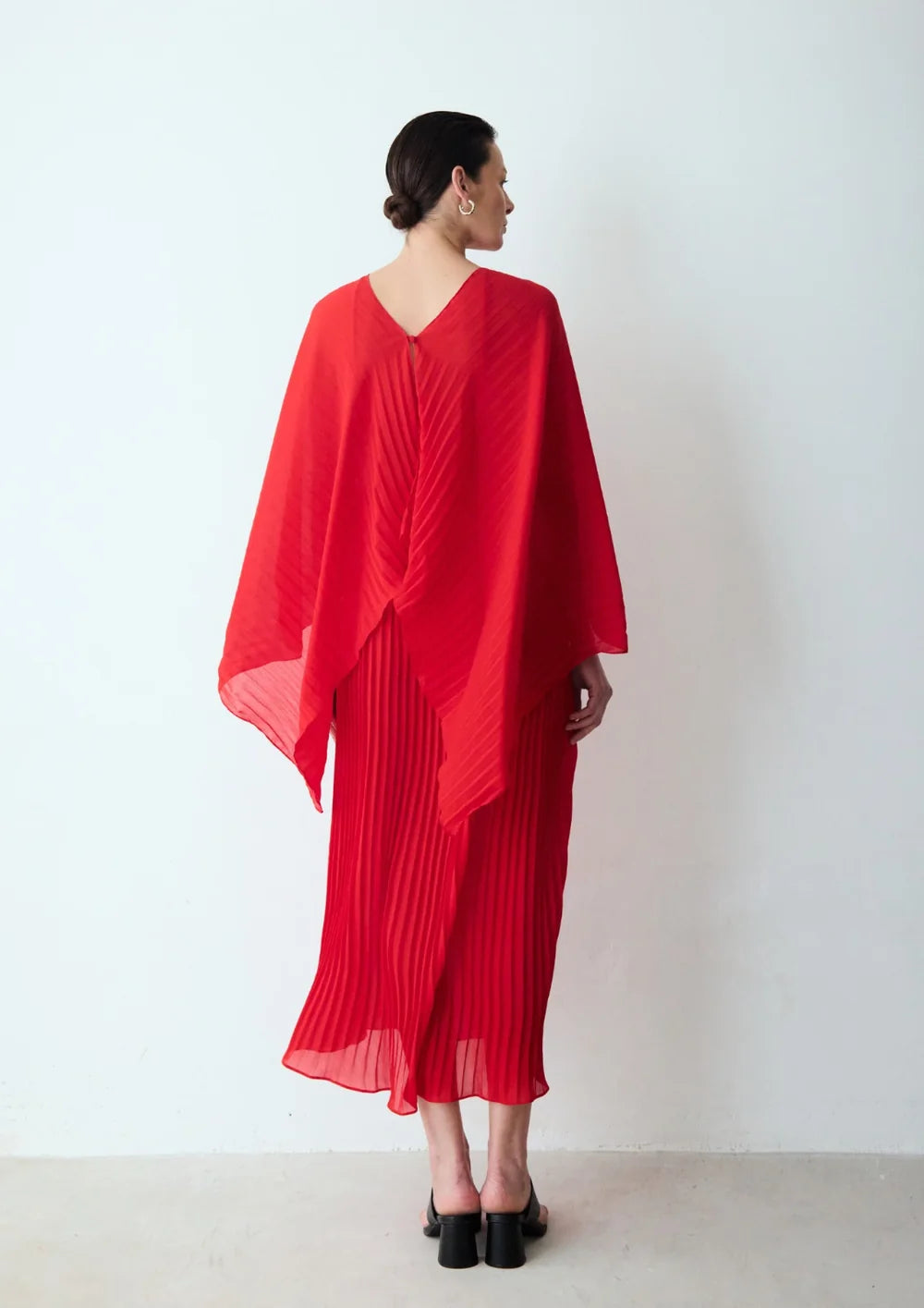Frevo Red Pleated Bodysuit