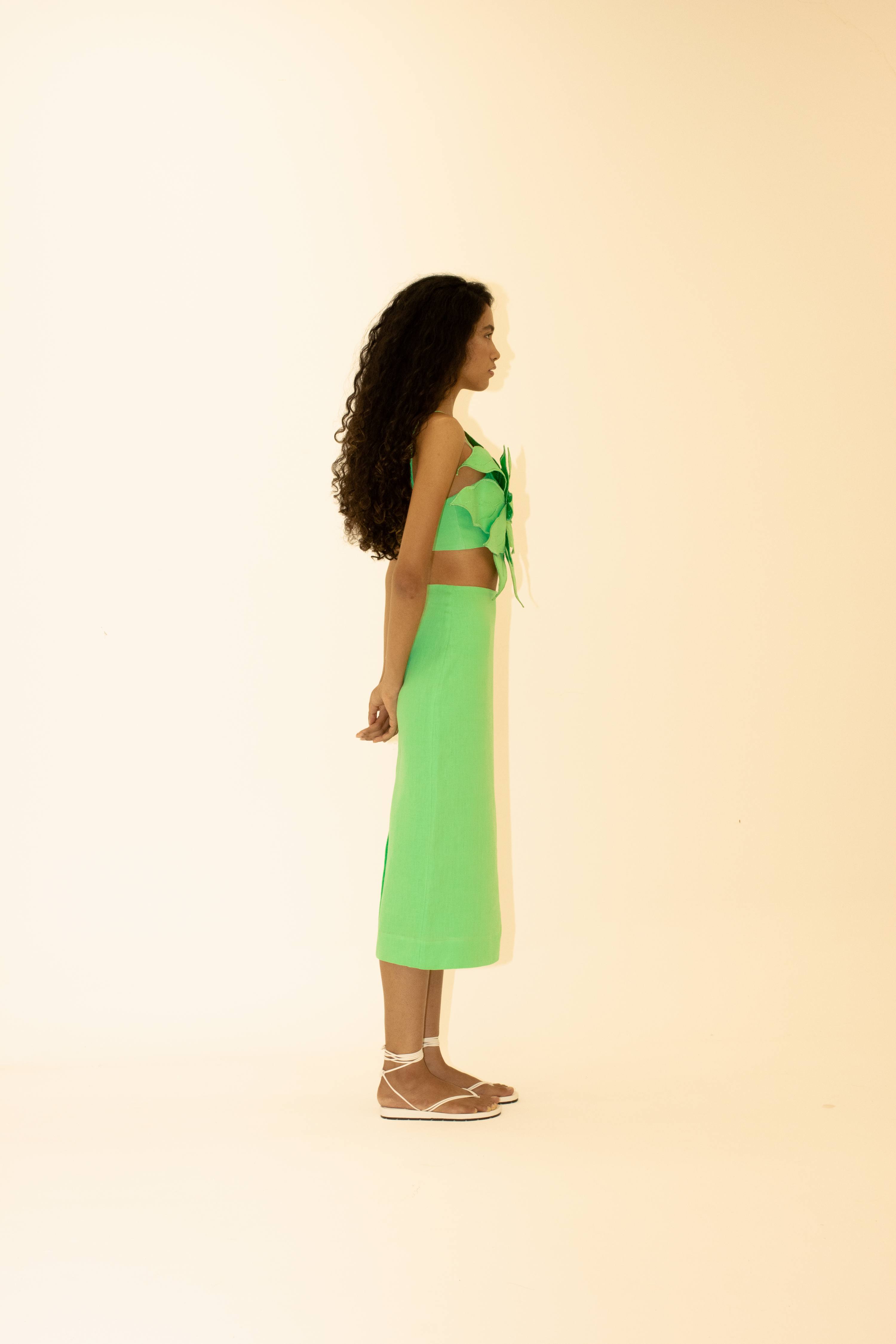 Jardim linen Skirt - Green