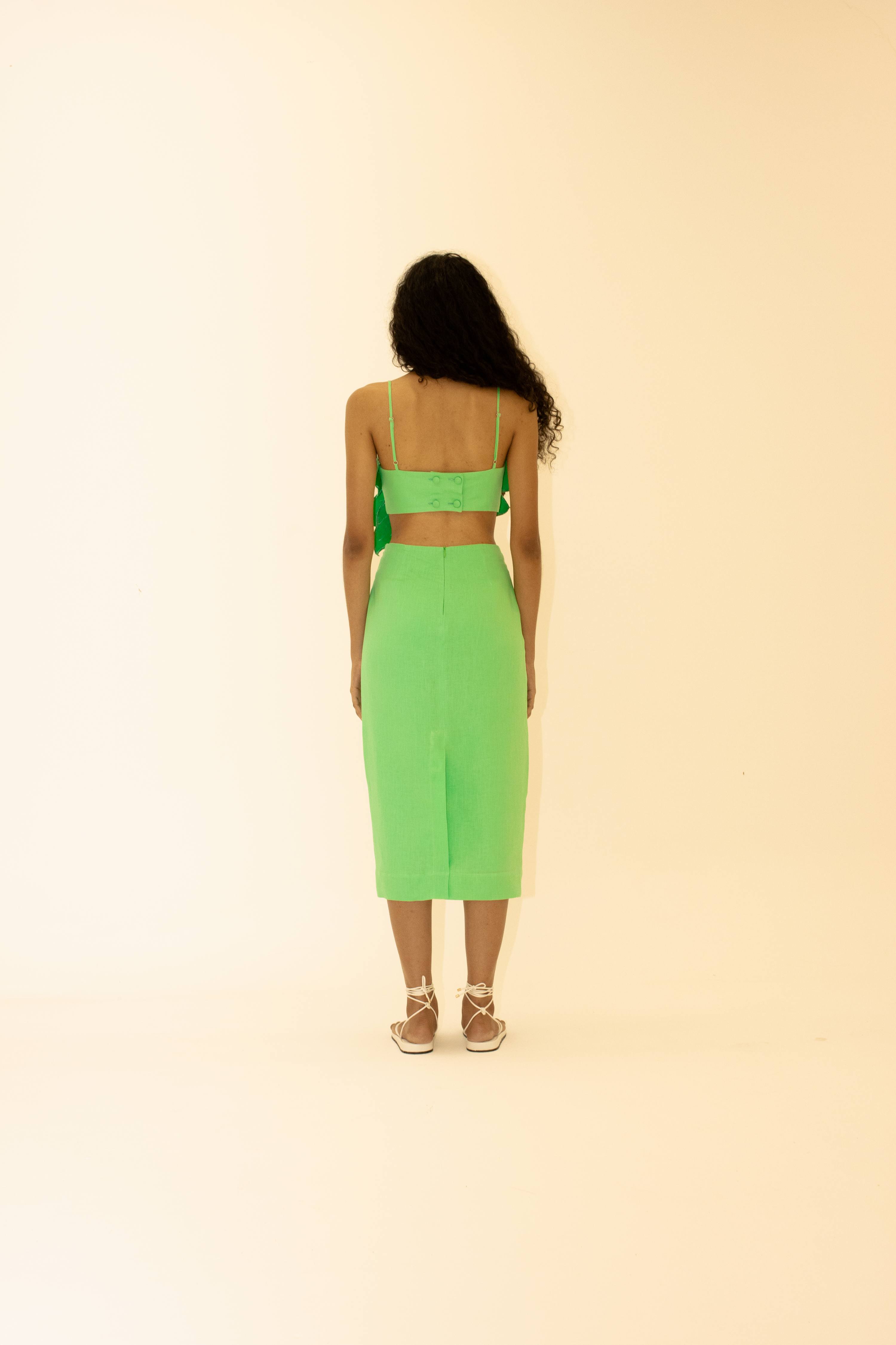 Jardim linen Skirt - Green