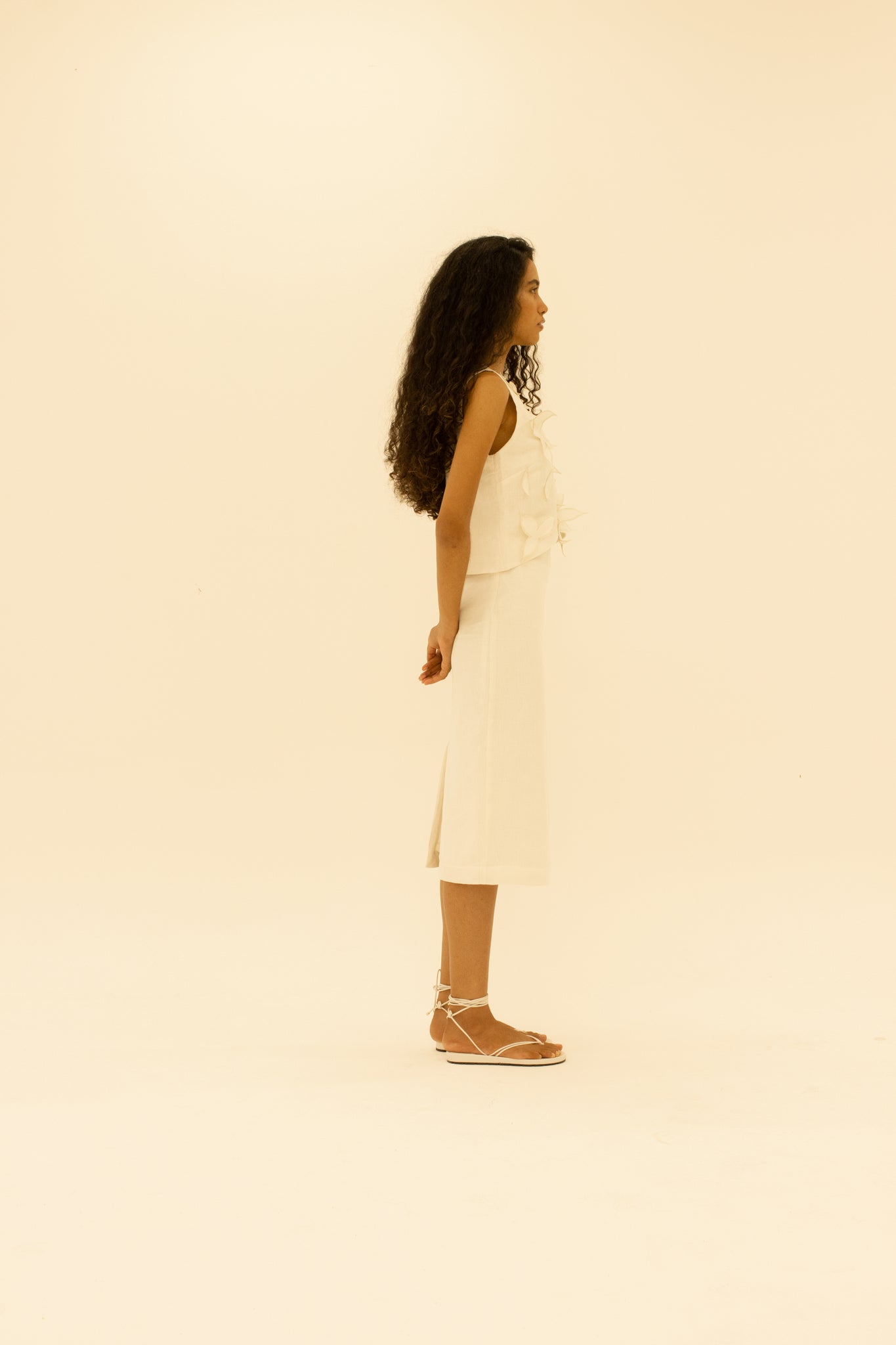 Jardim linen Top  - off white