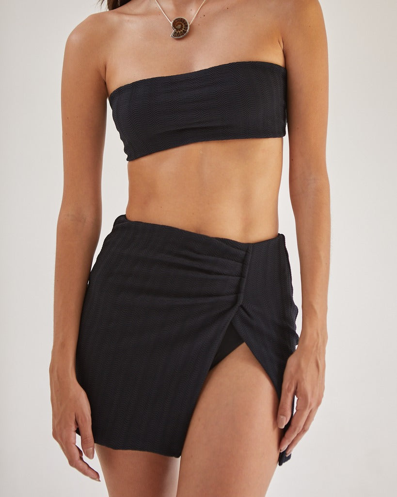 SOLID Skirt Bikini Bottom - Black