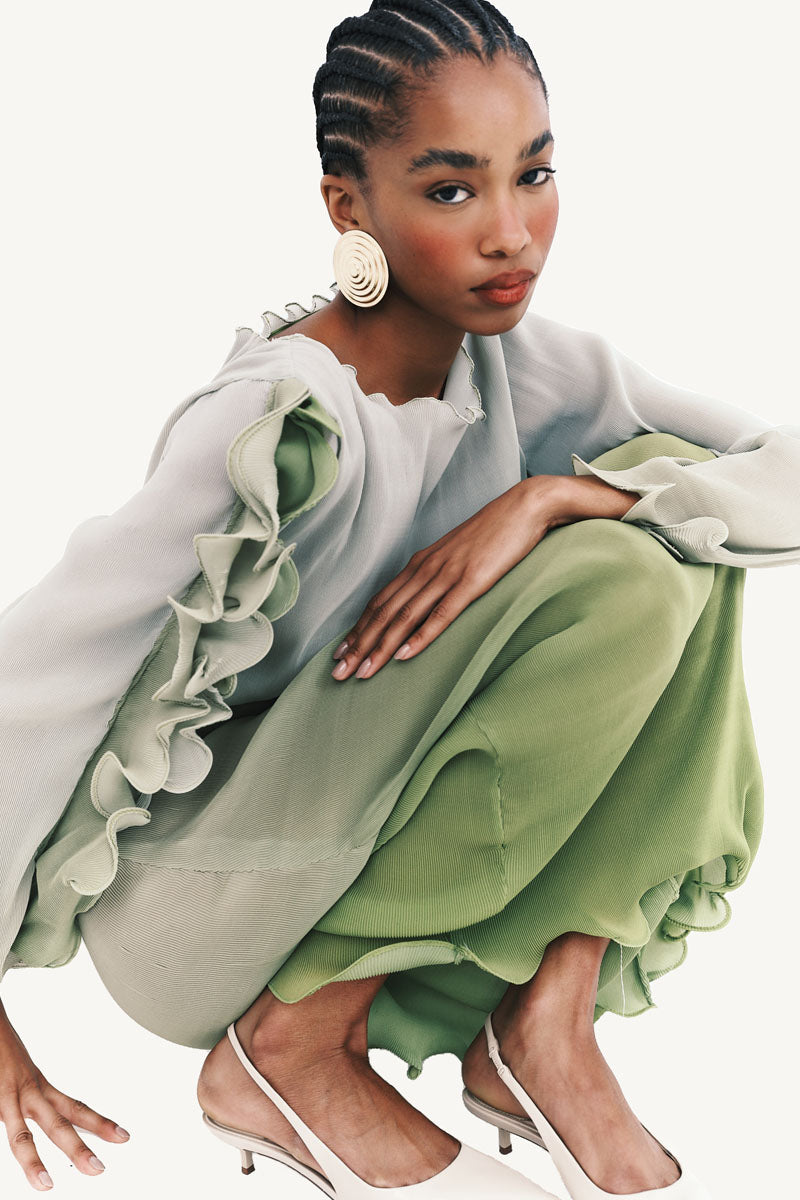 Sienna Pistachio Pleated Dress