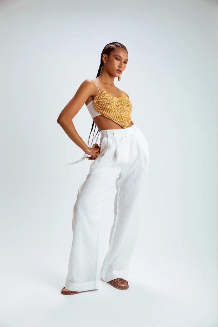 Wood Beaded Heart Top